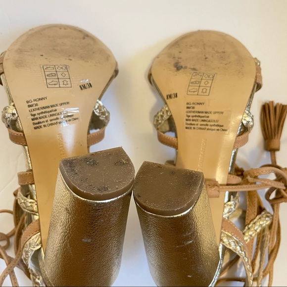 Metallic Gold &Tan BCBGeneration Chunky Heels - Picture 9 of 9